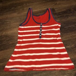 Old Navy Red/White Striped Tank Top